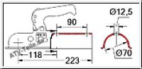 Zugkugelkupplung EM 80R -GK fr Anhnger, Material: Stahlblech