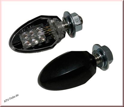 Blinker LED, DROP, schwarz, E-gepr., Paar