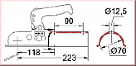Zugkugelkupplung EM 80R -GK fr Anhnger, Material: Stahlblech