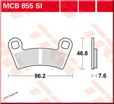Scheibenbremsbelag MCB855SI mit ABE