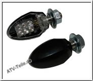 Blinker LED, DROP, schwarz, E-gepr., Paar