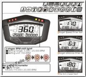 Koso Tacho DB-02R, mini Cockpit, Speed, RPM