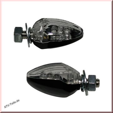 Blinker LED, DROP, schwarz, E-gepr., Paar