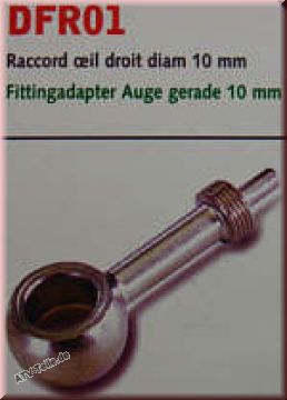 Fittingadapter Stahl Auge gerade 10mm Vernickelt