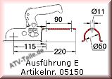 Zugkugelkupplung EM 80 R-E, fr Runde Deichsel 50mm